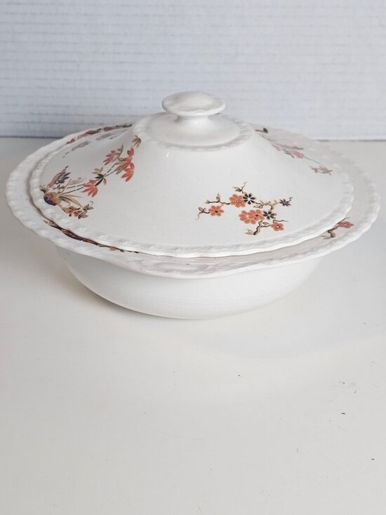 Myott Staffordshire Covered Dish - Floral Porcelain 10" - Picture 1 of 5